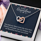 To Our Grandma Necklace - You stole our heart from the very start - Interlocking Hearts Necklace