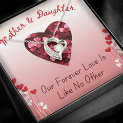 Mother Daughter Necklace, Jewelry Gift of Love, Heart Necklace Keepsake