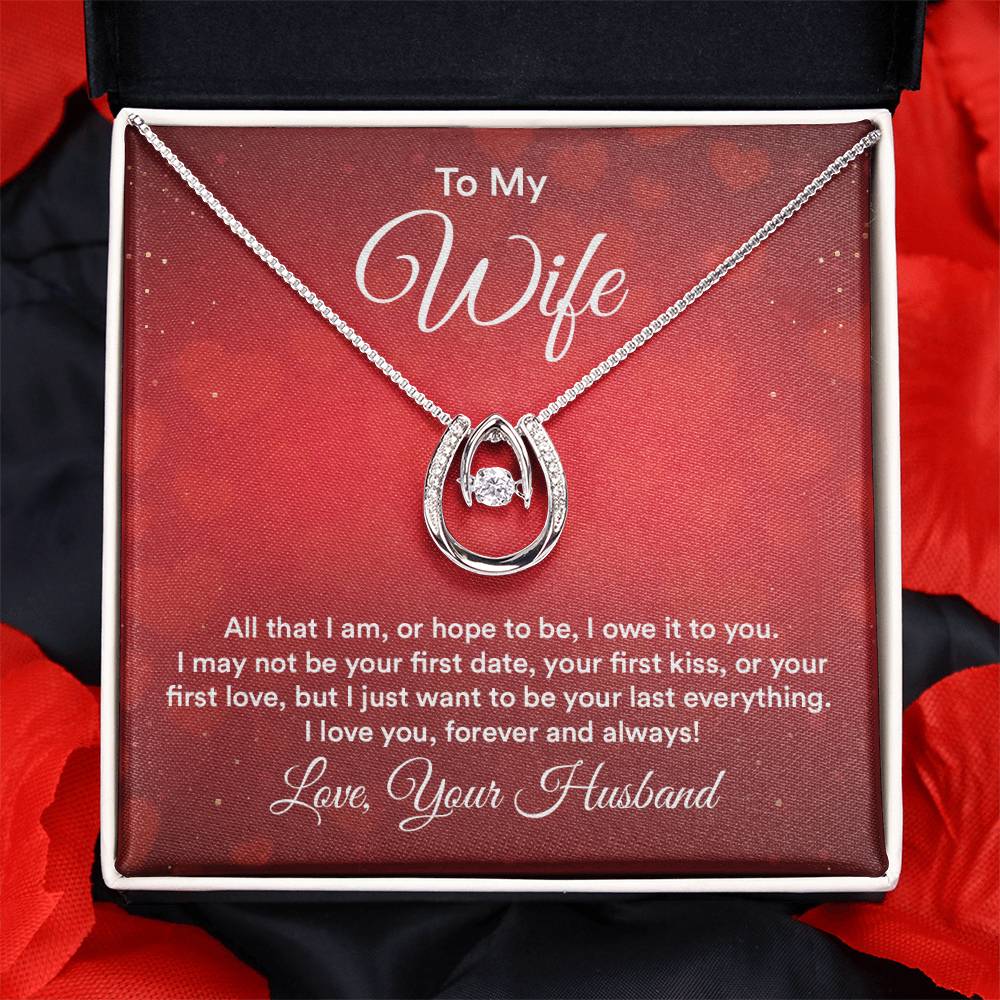 Romantic Jewelry Gift for Wife - Perfect From Husband for Birthday, Anniversary & Valentine’s Day - Lucky In Love Necklace
