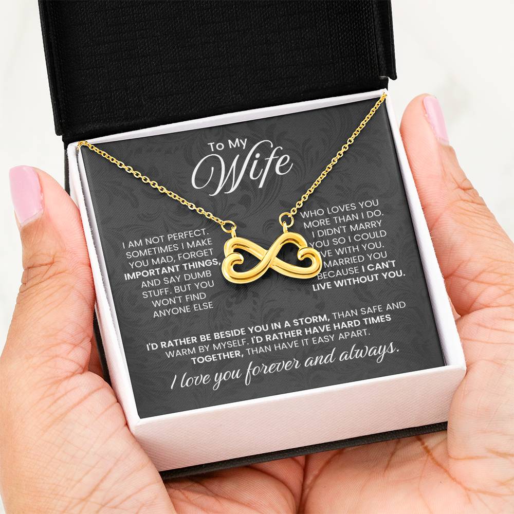 To My Wife Necklace - Loving Husband to Wife Gift for Christmas, Valentine’s Day, Anniversary & Special Days - Endless Love Necklace