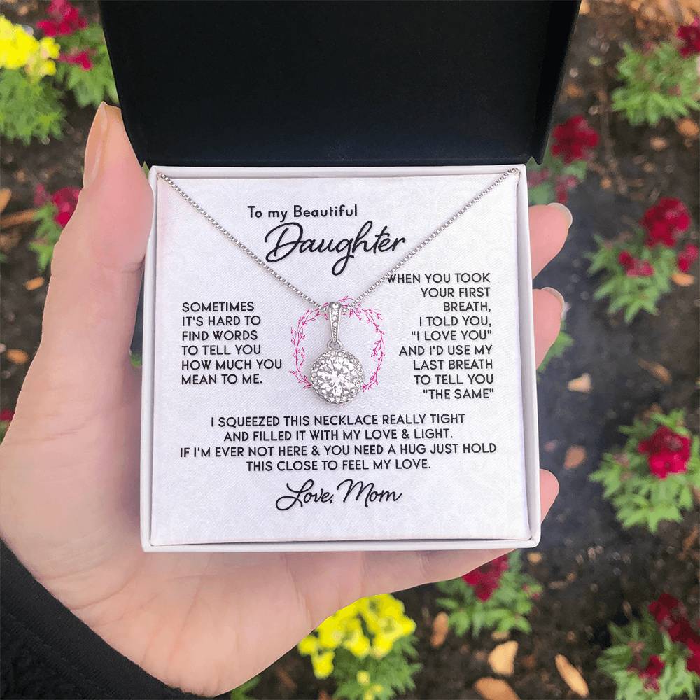 To My Daughter Necklace – Graduation & Christmas Gift from Mom – Eternal Hope Necklace