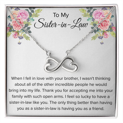 To My Sister In Law Necklace - Gift for Bonus Sister - Endless Love Necklace