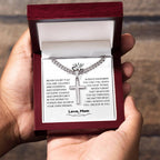 To My Son - Gift for Son from Mom - I will always love you - Artisan Cross with Cuban Link Chain