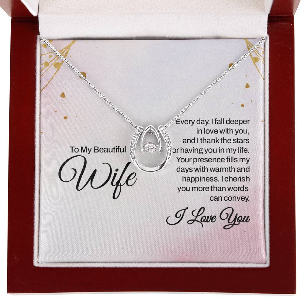 Heartfelt Gift for Wife from Husband - Romantic Jewelry for Special Occasions & Valentine’s Day - Lucky In Love Necklace