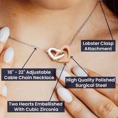 Classic Necklace Gift for Granddaughter, Jewelry Keepsake With Timeless Meaning, Interlocking Hearts Necklace, To My Beautiful Granddaughter