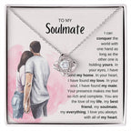 To My Soulmate Necklace - Soulmate Jewelry Gift for Valentine’s Day, Birthday & Romantic Celebrations - Love Knot Necklace