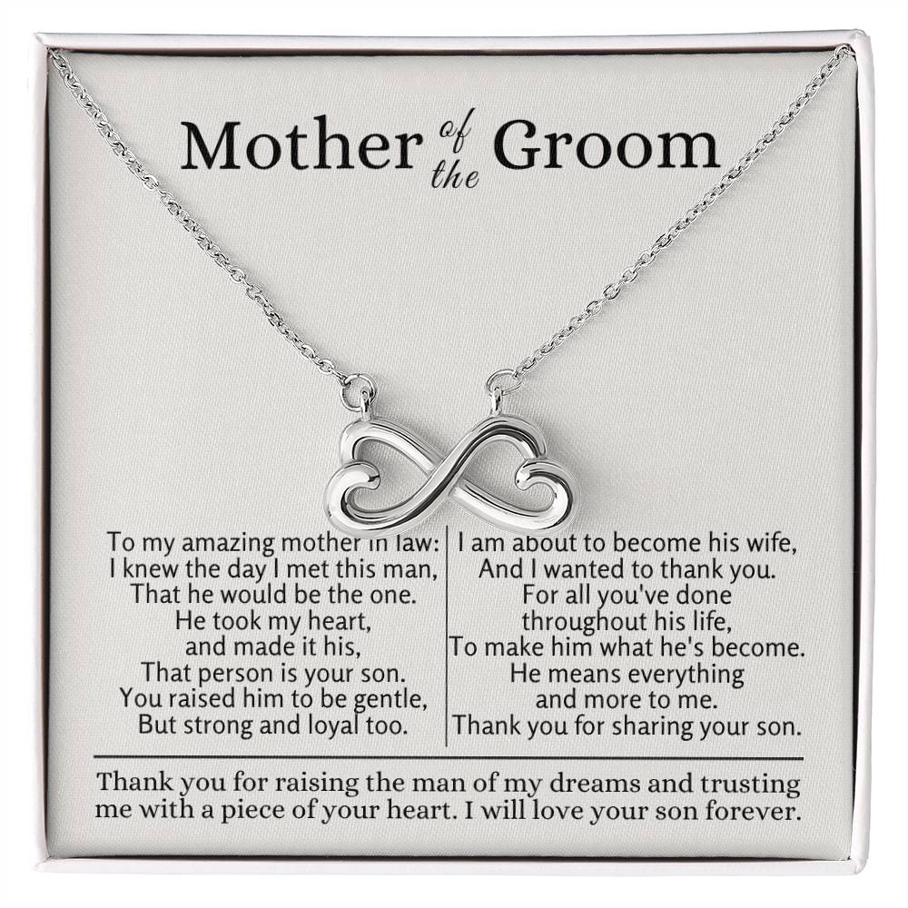 Mother of the Groom - Gift for Mother in Law - Thank you for raising the man of my dreams - Endless Love Necklace