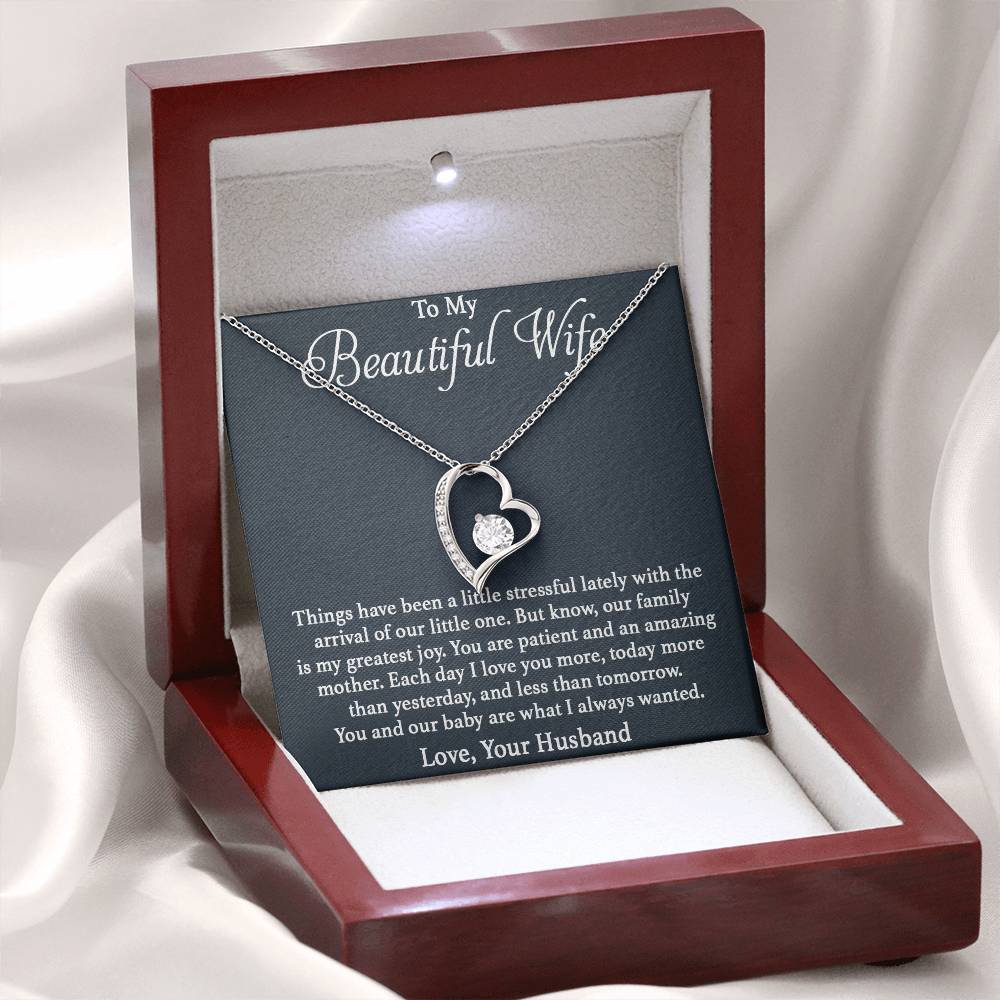 To My Beautiful Wife Necklace - Romantic Gift For Wives - Perfect For Anniversaries, Birthdays Or Special Occasions - Gifts For Her - Forever Love Necklace