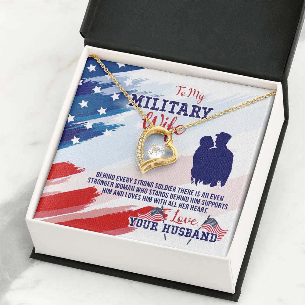 Birthday Gift for Military Wife from Husband - Emotional Jewelry - Forever Love Necklace