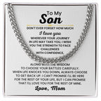 To My Son Necklace – Gift for Son from Mom – Cuban Link Chain