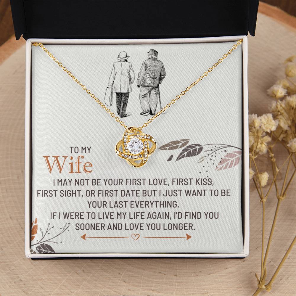 To My Wife Necklace - Romantic Anniversary & Valentine’s Day Jewelry Gift from Husband to Wife - Love Knot Necklace