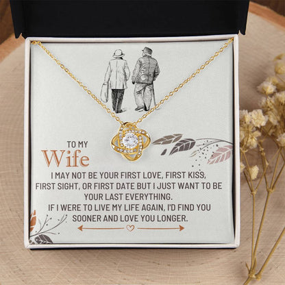 To My Wife Necklace - Romantic Anniversary & Valentine’s Day Jewelry Gift from Husband to Wife - Love Knot Necklace