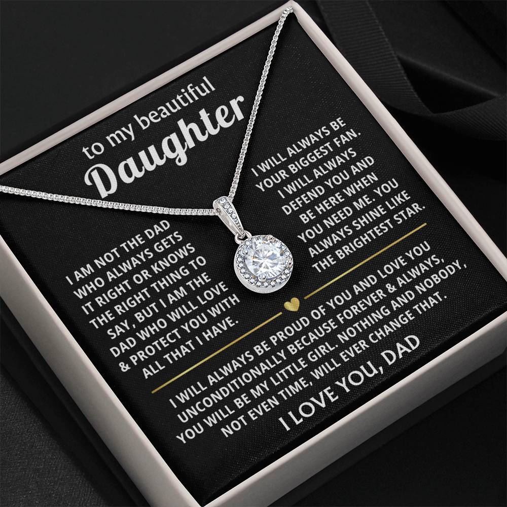 To My Daughter Necklace - Sentimental Birthday Gift from Dad, Meaningful Jewelry for Milestones & Holidays - Eternal Hope Necklace