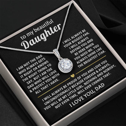 To My Daughter Necklace - Sentimental Birthday Gift from Dad, Meaningful Jewelry for Milestones & Holidays - Eternal Hope Necklace