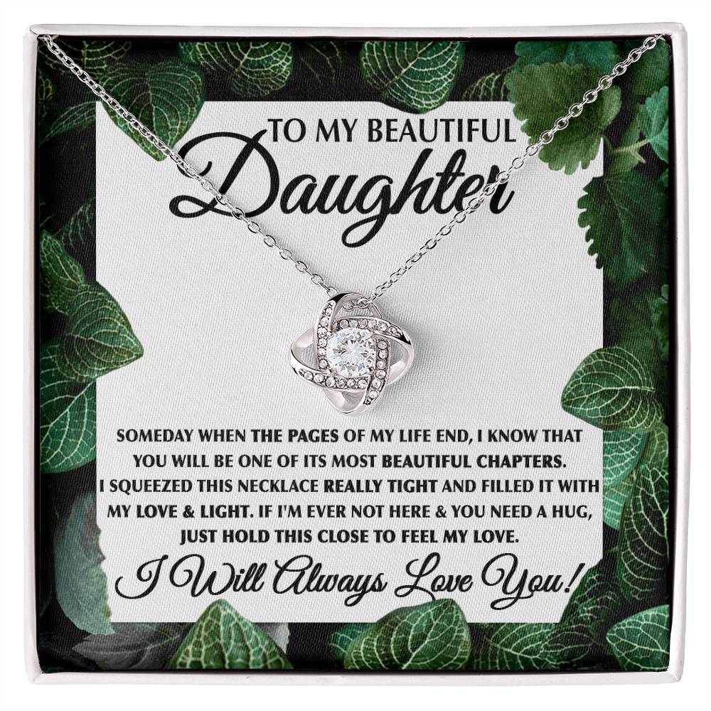 To My Daughter Necklace – Daughter Celebration Jewelry: Graduation, Birthday – Love Knot Necklace