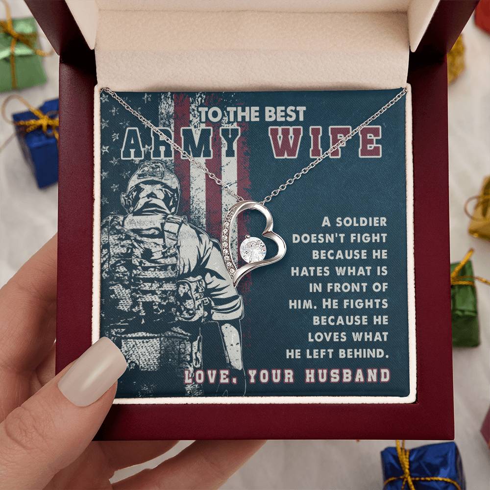 Perfect Gift for Army Wife - Meaningful Jewelry from Husband for Any Occasion Including Valentine’s Day - Forever Love Necklace