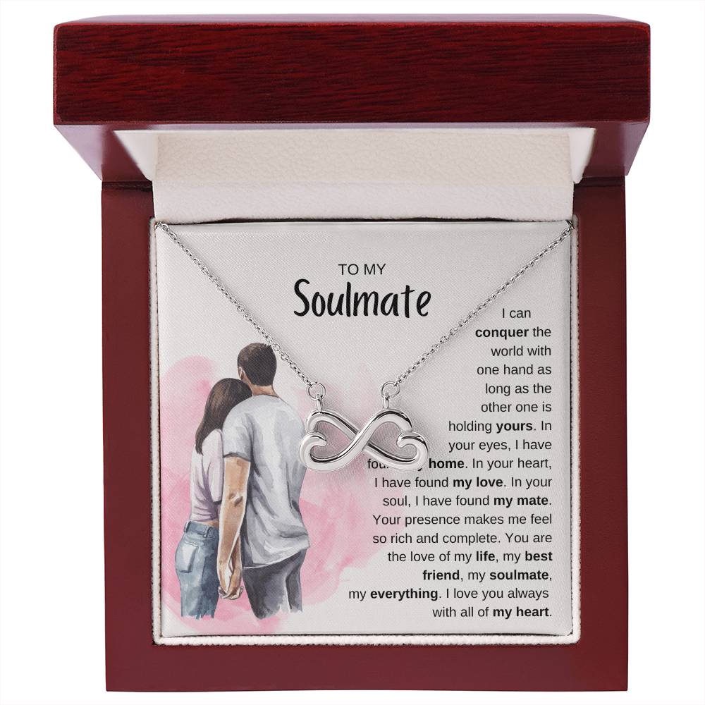 To My Soulmate Necklace - Best Soulmate Gift Idea for Valentine’s Day & Everyday Romance - Endless Love Necklace