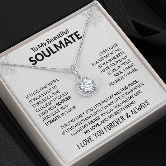 To My Beautiful Soulmate Necklace - Unique Soulmate Gift Necklace for Romantic Gifting - Eternal Hope Necklace