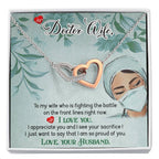 To My Doctor Wife Necklace - Heartwarming Gift from Husband for Birthday, Anniversary & Valentine’s Day - Interlocking Hearts Necklace