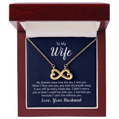 Meaningful Wife Jewelry from Husband - Romantic Gift for Birthday, Christmas, Anniversary & Valentine’s Day - Endless Love Necklace
