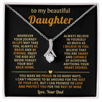 To My Daughter Necklace - You make me proud in so many ways - Daughter Present from Dad - Alluring Beauty Necklace