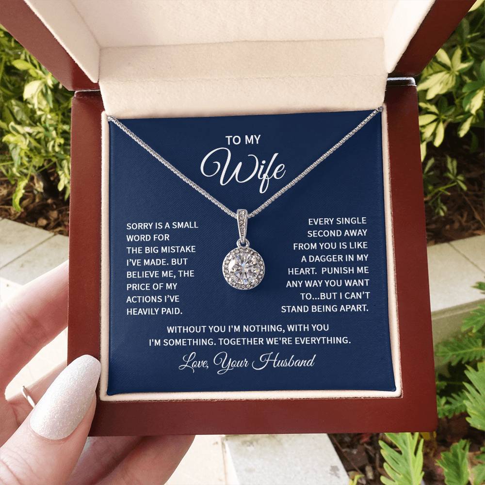 To My Wife Necklace - Emotional Love Jewelry Gift from Husband for Valentine’s Day & Birthday Happiness - Eternal Hope Necklace