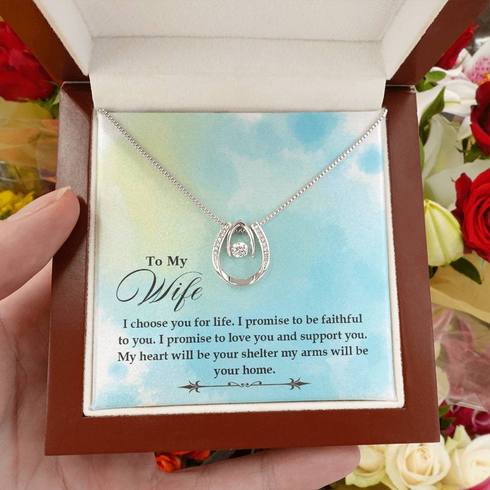 Romantic Love Gift for Wife - Heartfelt Jewelry from Husband - Lucky In Love Necklace