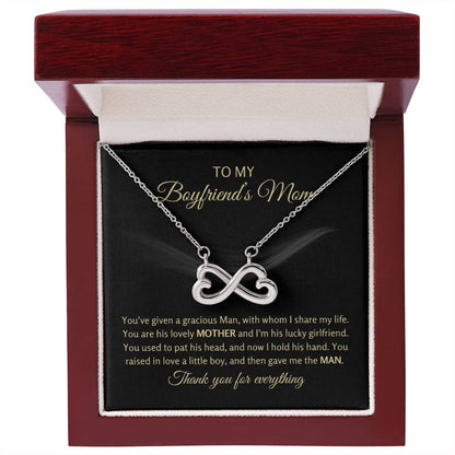 To My Boyfriend's Mom - You've given a gracious man - Endless Love Necklace - Unique Gift for Mom
