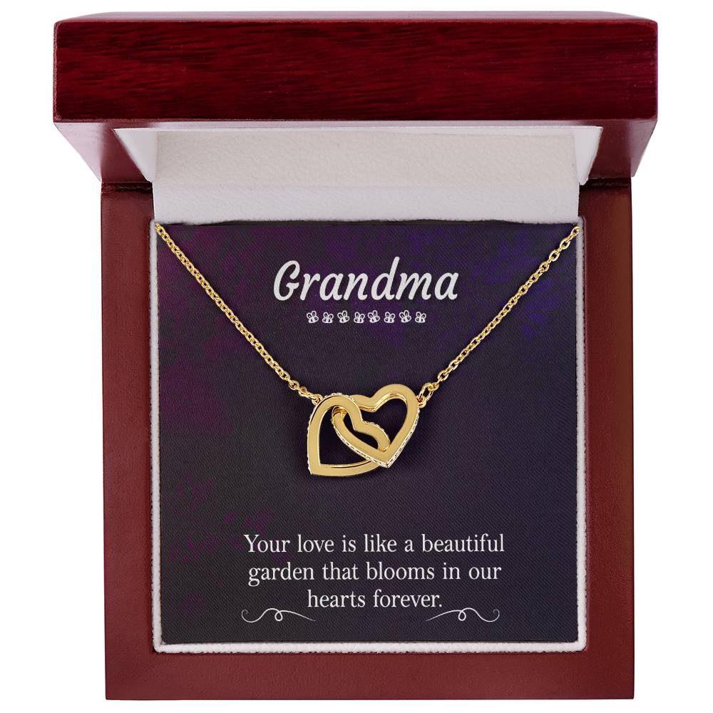 Present for Grandma - Interlocking Hearts Necklace