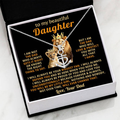 To My Daughter Necklace - I will always be your biggest fan - Gift for Daughter from Dad - Anchor Pendant Necklace