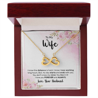 To My Wife Necklace - Beautiful Wife Jewelry Gift for Birthday, Valentine’s Day & Special Romantic Moments - Endless Love Necklace
