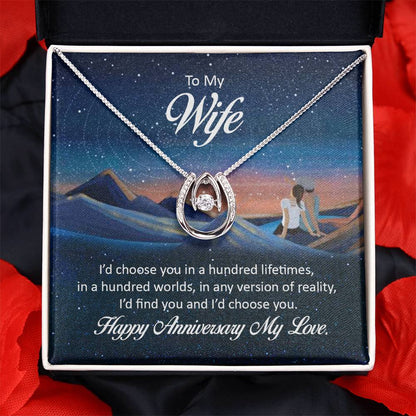 Meaningful Wife Jewelry from Husband - Romantic Gift for Anniversary - Lucky In Love Necklace