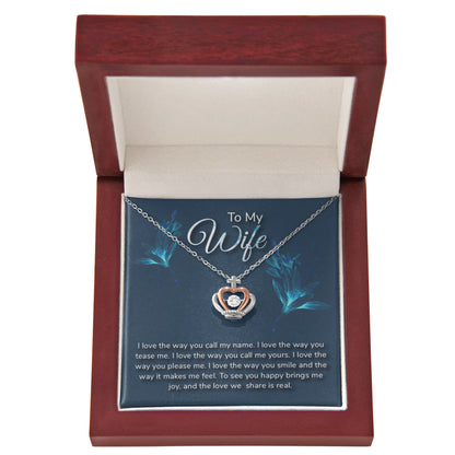 To My Wife Necklace - Emotional Husband-to-Wife Gift for Anniversary, Birthday & Valentine’s Day - Crown Pendant Necklace