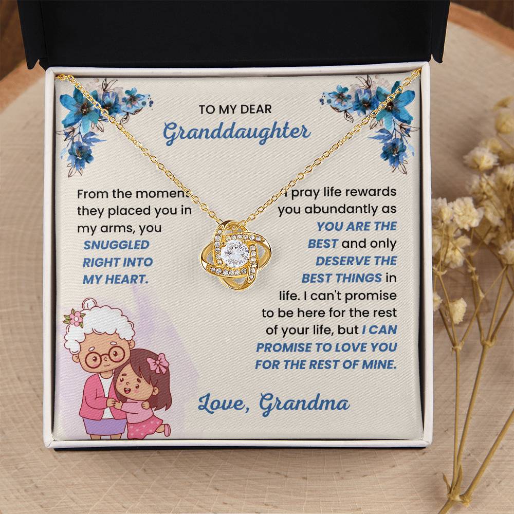 To My Granddaughter Necklace – Bestseller Birthday Graduation Gift from Grandma – Love Knot Necklace