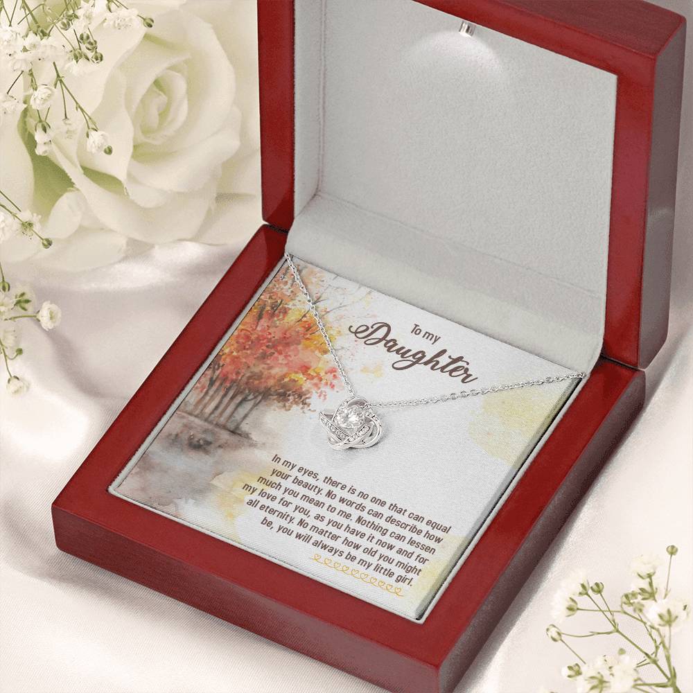 To My Daughter Necklace – Graduation Birthday Valentine’s Gift for Daughter – Love Knot Necklace