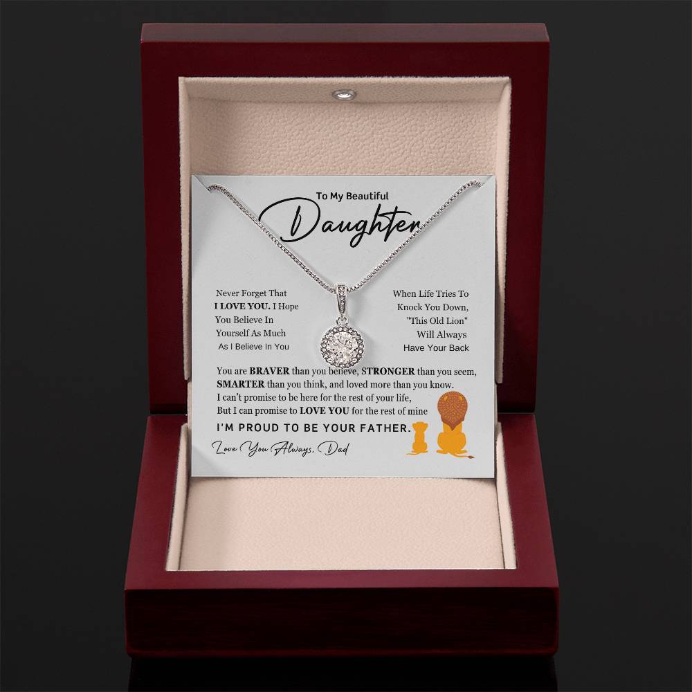 To My Daughter Necklace - Holiday Present for Daughter from Dad - Eternal Hope Necklace