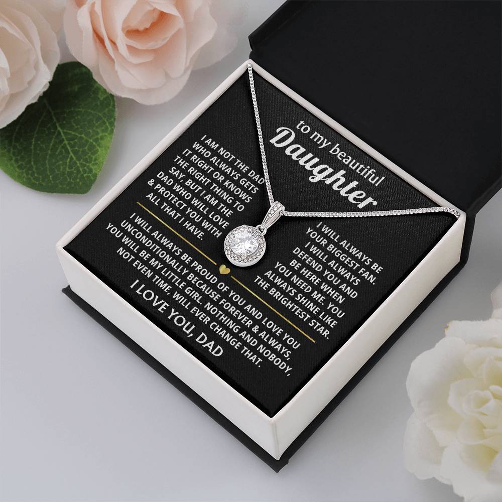 To My Daughter Necklace - Sentimental Birthday Gift from Dad, Meaningful Jewelry for Milestones & Holidays - Eternal Hope Necklace