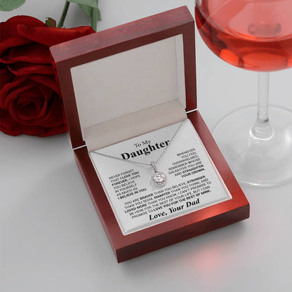 To My Daughter Necklace – Daughter Valentine Graduation Jewelry from Dad – Eternal Hope Necklace