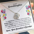 To Our Granddaughter - You Amaze Us Gift Jewelry from Grandma & Grandpa – Love Knot Necklace