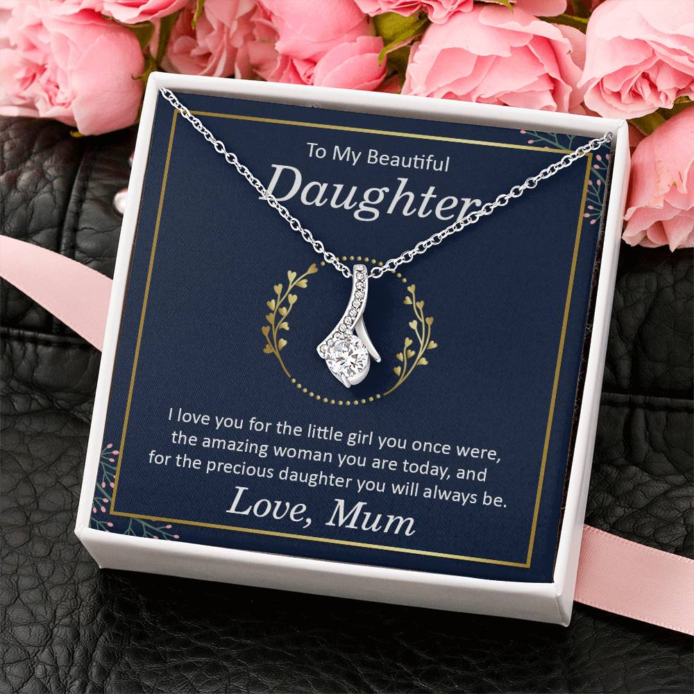 To My Daughter Necklace – Mum to Daughter Present for Graduation – Alluring Beauty Necklace