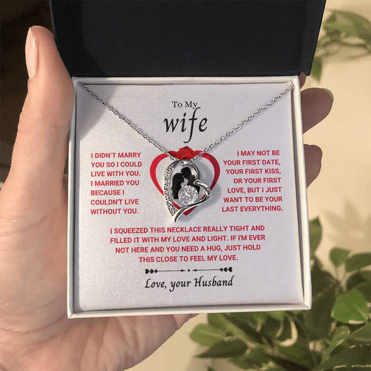 To My Wife Necklace - Sentimental Birthday Gift from Husband, Romantic Jewelry for Valentine’s Day & Holidays - Forever Love Necklace
