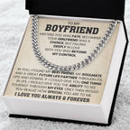 To My Boyfriend Cuban Link Chain - Anniversary & Valentine’s Day Gift from Girlfriend