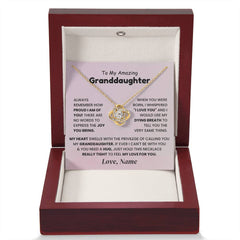 Graceful Sparkle Necklace for Granddaughter, Elegant Jewelry Keepsake, Love Knot Necklace, To My Beautiful Granddaughter