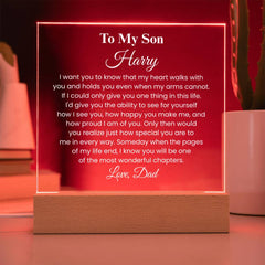 Personalized Acrylic Plaque Gift for Son, Custom Message Keepsake, Meaningful Birthday or Graduation Present, To My Son