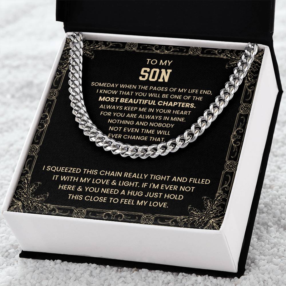 To My Son - Someday when the pages of my life end - Cuban Link Chain