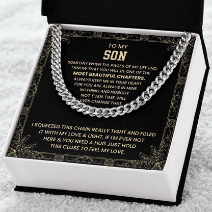 To My Son - Someday when the pages of my life end - Cuban Link Chain
