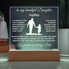 Personalized Acrylic Gift for Daughter, Custom Engraved Keepsake, Meaningful Gift
