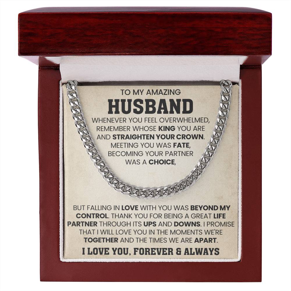 Cuban Link Chain for Him - Husband Birthday & Anniversary Gift from Wife