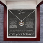 To My Love - I am not perfect - Crown Pendant Necklace from Husband to Wife