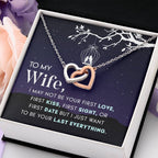 To My Beautiful Wife Necklace - Emotional Jewelry Gift for Wife from Husband to Celebrate Love Every Day - Interlocking Hearts Necklace